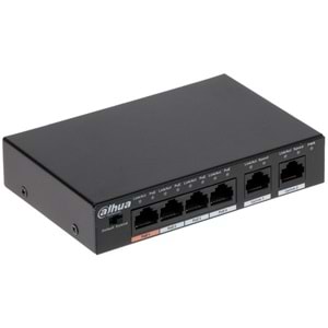 DAHUA 6port-4port PoE 60w 2-Uplink 10/100 Yönetilemez Switch PFS3006-4ET-60-V2