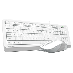 A4 TECH F1010 Kablolu USB Q Trk Beyaz Klavye - Mouse Set