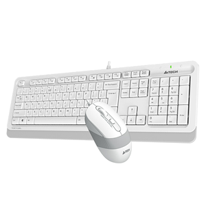 A4 TECH F1010 Kablolu USB Q Trk Beyaz Klavye - Mouse Set