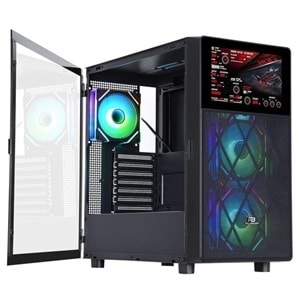 POWERBOOST PB-P4367BB LCD Mesh Panel Gaming Mid-Tower PC Kasası