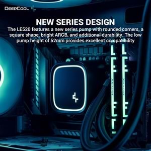 DEEPCOOL 240mm LE520 RGB Sıvı Soğutmalı AM5-1700p İşlemci Fanı