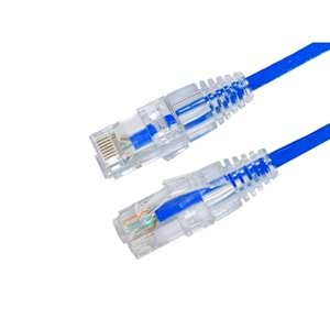 AGER 0.15metre CAT6 Utp Slim AWG28 AC-602-0015/B Mavi LSZH Patch Kablo (10'lu Paket)