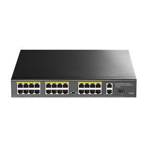 CUDY 24port PoE 300w 1-SFP 2-Uplink Gigabit Yönetilemez Switch FS1026PS1