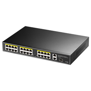 CUDY 24port PoE 300w 1-SFP 2-Uplink Gigabit Yönetilemez Switch FS1026PS1