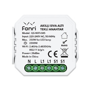 FONRI Kablosuz Akıllı Sıva Altı Perde/Panjur Anahtarı