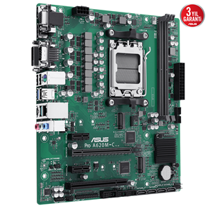 ASUS PRO A620M-C-CSM DDR5 HDMI-DVI-DP TYPEC PCIE 4.0 AM5 mATX Kurumsal Anakart