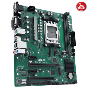 ASUS PRO A620M-C-CSM DDR5 HDMI-DVI-DP TYPEC PCIE 4.0 AM5 mATX Kurumsal Anakart