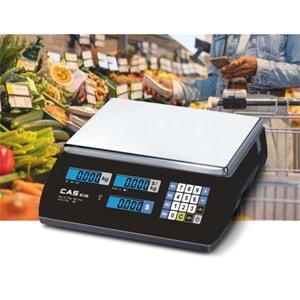 CAS ER JR 15KG LCD Ekran Boyunsuz Fiyat Hesaplamalı Terazi