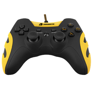 GAMEBOOSTER GB-J54Y USB Kablolu Oyun Kolu, Çift Titreşim Motorlu, Ergonomik Sarı Tasarım, PC ve PS3 Uyumlu Gamepad