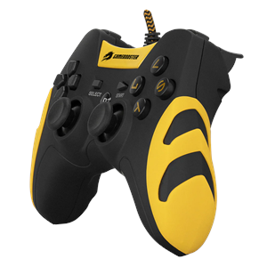 GAMEBOOSTER GB-J54Y USB Kablolu Oyun Kolu, Çift Titreşim Motorlu, Ergonomik Sarı Tasarım, PC ve PS3 Uyumlu Gamepad