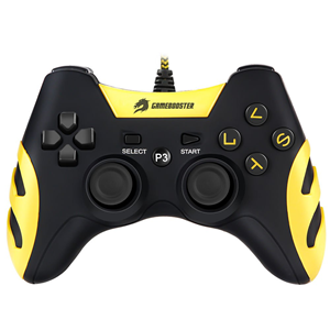 GAMEBOOSTER GB-J54Y USB Kablolu Oyun Kolu, Çift Titreşim Motorlu, Ergonomik Sarı Tasarım, PC ve PS3 Uyumlu Gamepad
