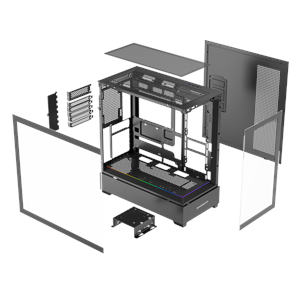 GAMEBOOSTER 750W 80+ BRONZE NYVRA PRIME JBST-GBJML01 4-ARGB Fanlı Gaming EATX PC Kasası