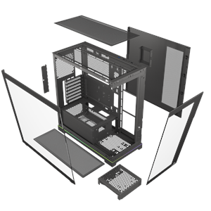 GAMEBOOSTER 850W 80+ BRONZE NYVRA SYNC JBST-GBJML07 4-ARGB Fanlı Gaming Mid-Tower PC Kasası