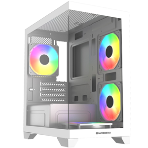 GAMEBOOSTER 600W GB-M6001W 4-Rainbow Fanlı Gaming Mid-Tower PC Kasası Beyaz
