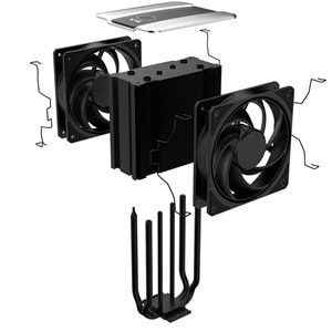 COOLERMASTER V4 ALPHA 3DHP MAZ-T2HP-217PK-R1 AM5-1851p Hava Soğutmalı İşlemci Fanı