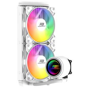 POWERBOOST 240MM CIRCLE 240W PB-LCS-CR240W Rainbow Fanlı AM5-1851p Sıvı Soğutmalı İşlemci Fanı Beyaz