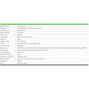 POSSIFY FY8XPLUS SERİ, USB, ETHERNET BAĞLANTI TERMAL FİŞ YAZICI