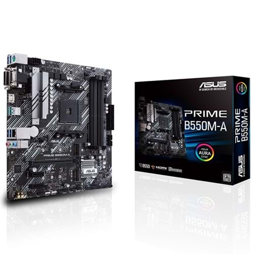 ASUS PRIME B550M-A DDR4 HDMI DVI PCIe 16X v4.0 AM4 mATX