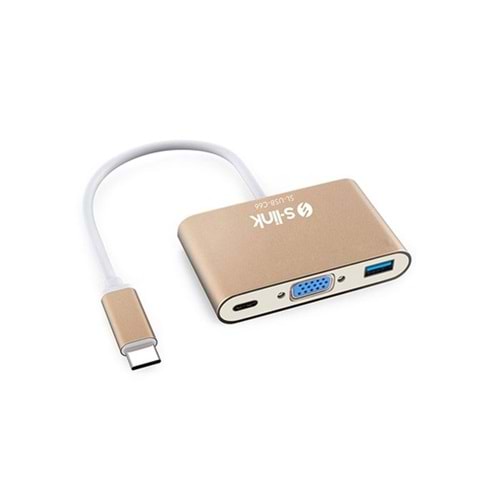 S-LINK SL-USB-C66 0.15metre TYPE-C-USB 3.0_VGA Çevirici Adaptör 4K