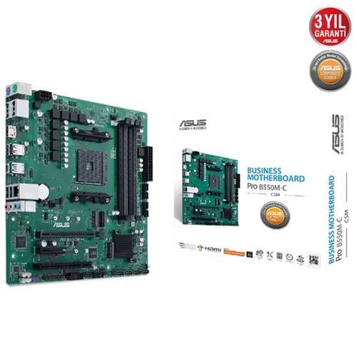 ASUS PRO B550M-C/CSM DDR4 M2 PCIe NVME HDMI DVI PCIe 16X v4.0 AM4 mATX