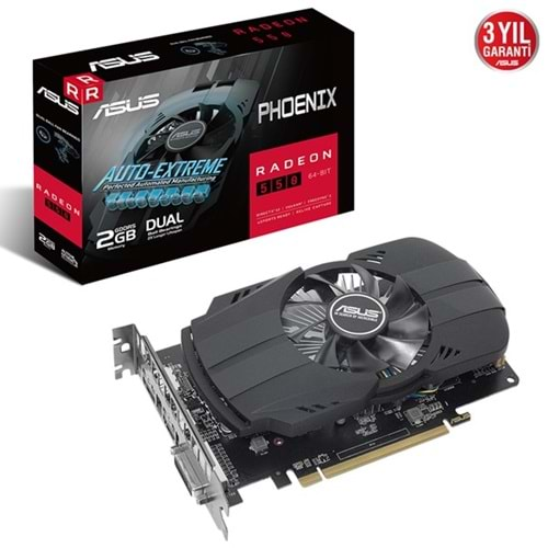 ASUS RX550 2GB PH-550-2G GDDR5 64bit HDMI DVI PCIe 16X v3.0