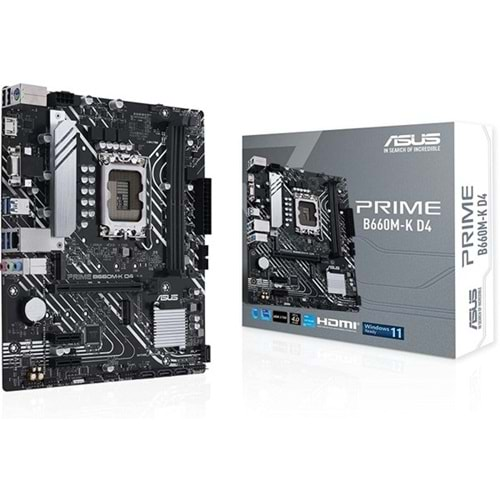 ASUS PRIME B660M-K D4 DDR4 HDMI PCIe 16X v4.0 1700p mATX