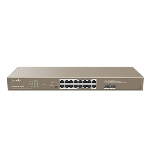 TENDA 16port 250w FULL PoE TEG1118P-16-250W GIGABIT 2X SFP Yönetilemez Switch