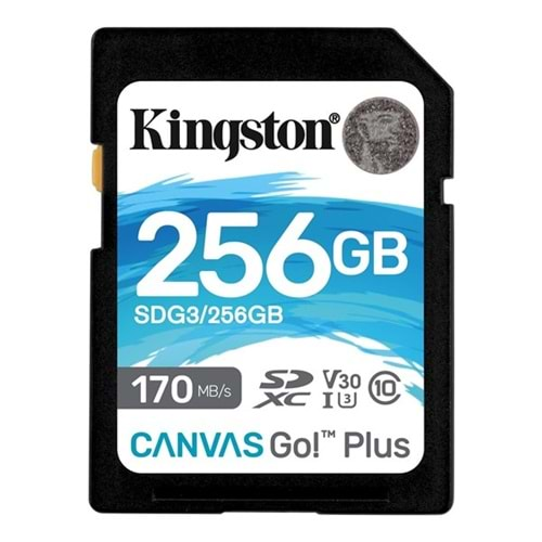 KINGSTON SD 256GB CANVAS GO SDG3/256GB Class10 Hafıza Kartı