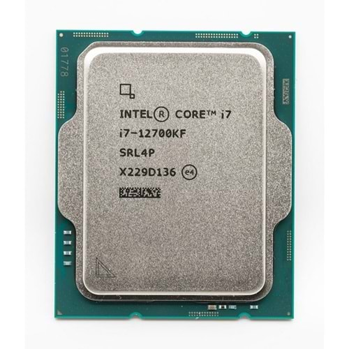 INTEL CORE i7 12700KF 20MB 8çekirdekli VGA YOK 1700p 125w Kutusuz+Fansız