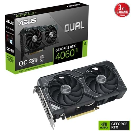 ASUS RTX4060TI 8GB DUAL RTX4060TI-O8G GDDR6 128bit HDMI DP PCIe 16X v4.0