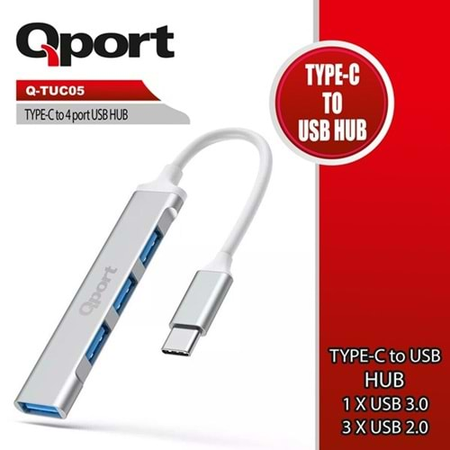 QPORT Q-TUC05 4port Type-C USB Çoklayıcı Hub