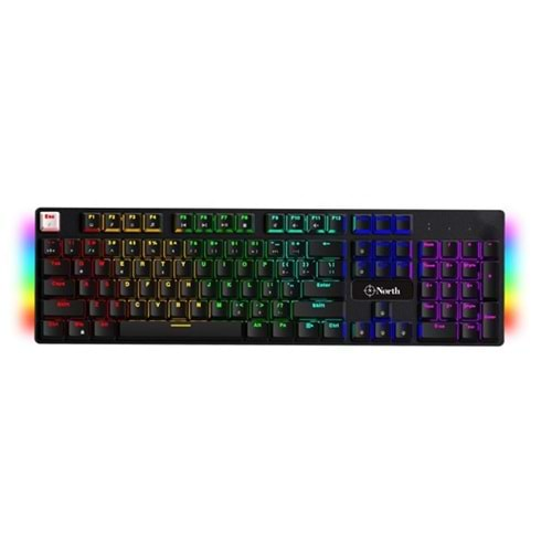 NORTH Shield Q Trk RGB Led / Mekanik Mavi Switch Siyah Gaming Klavye