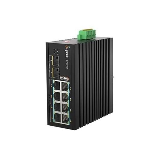 WI-TEK 8port 240w FULL PoE WI-SP3010F 8GE GIGABIT 2X SFP Yönetilemez Endüstriyel Switch