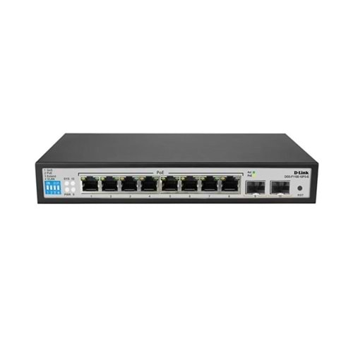 D-LINK 10port 96w 8port PoE DGS-F1100-10PS-E/E GIGABIT 2X SFP Yönetilemez Switch