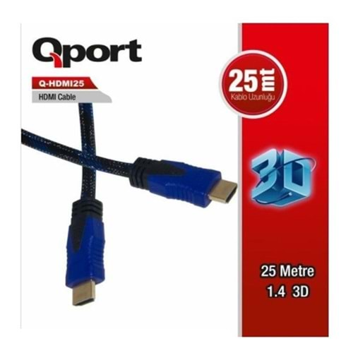 QPORT Q-HDMI253 25metre HDMI Kablo 2.0 4K Altın Uç