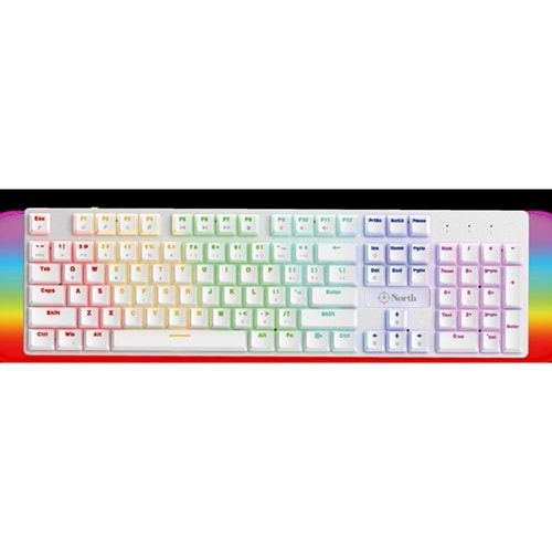 NORTH Shield Q Trk RGB Led / Mekanik Kırmızı Switch Beyaz Gaming Klavye