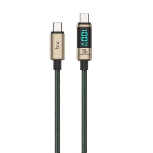 BİX BX09CC-BN BRONZ TYPE-C 100W 1 metre DİJİTAL EKRANLI ŞARJ VE DATA KABLOSU BİX BX09CC-BN BRONZ TYPE-C 100W 1 metre DİJİTAL EKRANLI ŞARJ VE DATA KABLOSU