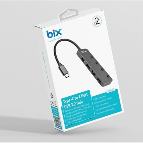 BİX BX20HB 4 port Type C USB Dönüştürücü BİX BX20HB 4 port Type C USB Dönüştürücü