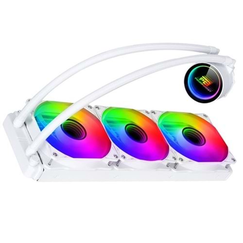 POWERBOOST 360mm DEEP PB-LCS-PI360-W ARGB Sıvı Soğutmalı AM5-1851p İşlemci Fanı Beyaz POWERBOOST 360mm DEEP PB-LCS-PI360-W ARGB Sıvı Soğutmalı AM5-1851p İşlemci Fanı Beyaz