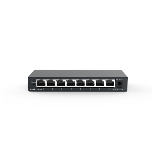 RUIJIE 8port Gigabit Yönetilemez Switch Masaüstü Çelik Kasa REYEE RG-ES108GD