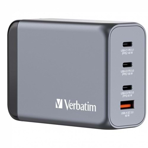 VERBATIM GNC-240 240W 4-Bağlantı Noktalı GaN Duvar Şarj Cihazı