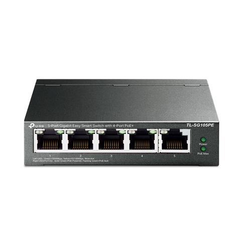 TP-LINK 5port 65W 4port PoE Gigabit Yönetilebilir Switch TL-SG105PE 