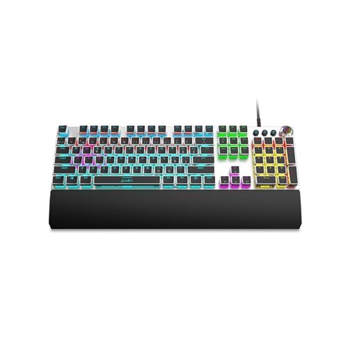 QUADRO Z2000 Kablolu USB RGB Q Trk Gümüş/Siyah Gaming Klavye