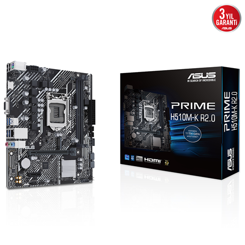 ASUS PRIME H510M-K R2.0 DDR4 HDMI PCIe 16X v4.0 1200p v2 mATX 