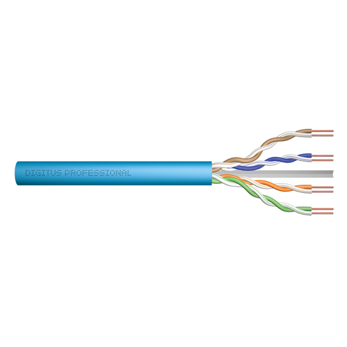 DIGITUS 500metre CAT6 Utp 23AWG Mavi Makara Saf Bakır Kablo 0.50mm DK-1613-VH-5-B