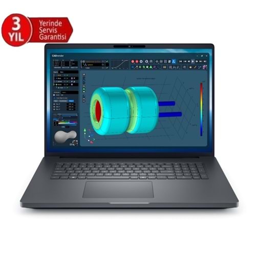 DELL 18” PRO MAX PLUS MB18250_1 ULTRA 7 265HX-32GB DDR5 RAM-1TB NVME-8GB RTX PRO2000 BWL-W11P Taşınabilir İş istasyonu