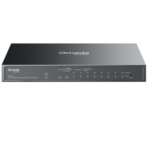 TP-LINK 8port PoE 63w 1-SFP 2-Uplink Gigabit Yönetilebilir Switch OMADA ES210GP