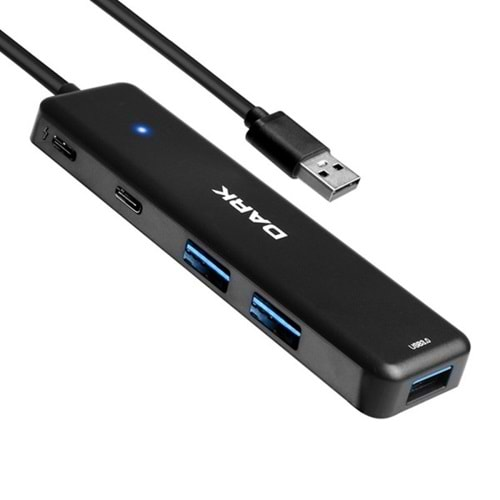 Dark Connect Master X5C DK-AC-USB347 USB3.2 Gen 1 Type-A to 3 Port USB-A & 1 Port Type-C 2.0 / 1X Type-C Charge 