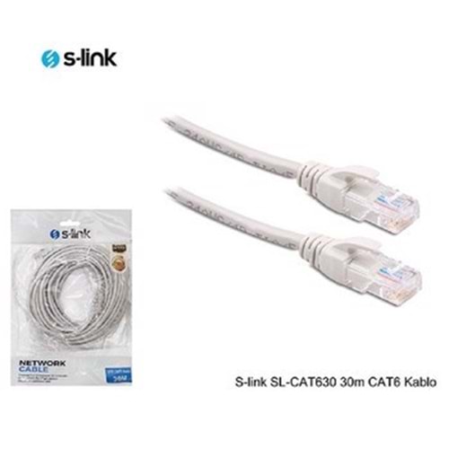 S-Lınk Sl-Cat630 30 Mt Utp Cat6 Patch Kablo Grı S-Lınk Sl-Cat630 30 Mt Utp Cat6 Patch Kablo Grı
