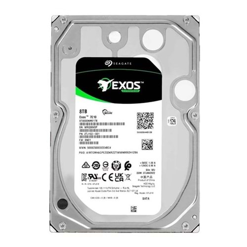  SEAGATE 8TB EXOS ST8000NM017B 256MB 7200RPM SATA-3 ENTERPRISE DİSK